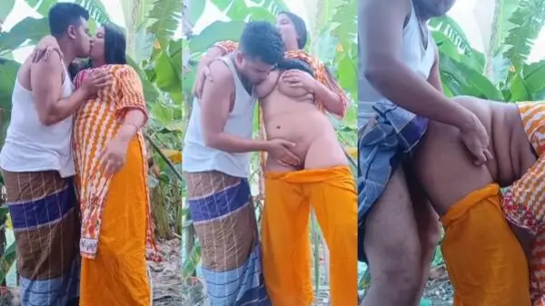Hot Bengali girl’s boobs suck and doggy fuck outdoor video