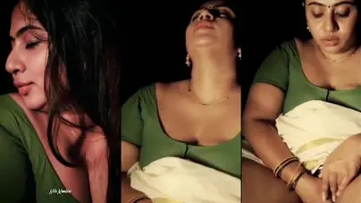 Busty mallu actress Nila Nambiar solo sex in traditional sari viral