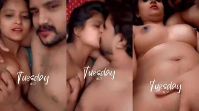 Delhi honeymoon wife enjoying fingering & boobs sucking video