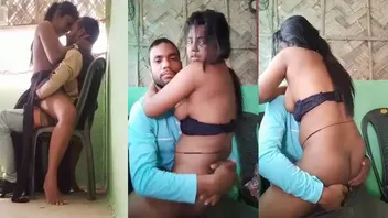 Horny Bangladeshi college girl sex with lover on chair leaked clip