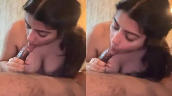 Hot mallu girl in sexual heat stunning blowjob to bf in hotel room