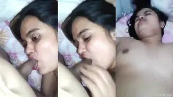 Married sister-in-law sucking dick and shaved pussy fucking