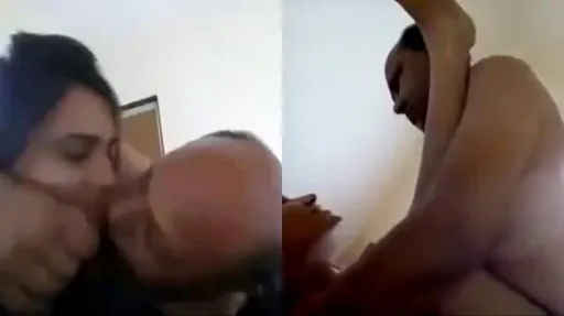 Middle-aged bald man kissing & fucking young maid when wife away